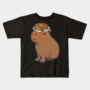 Capybara with Pancakes on its head Kids T-Shirt